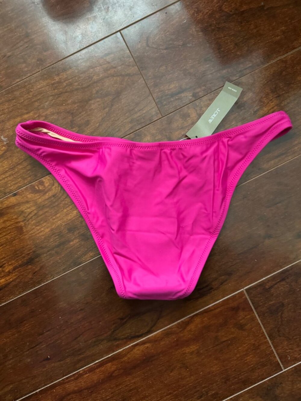 J.Crew Heritage 1989 High Leg Bikini Bottom Classic High Cut Hot Pink Fuchsia S - Picture 4 of 5